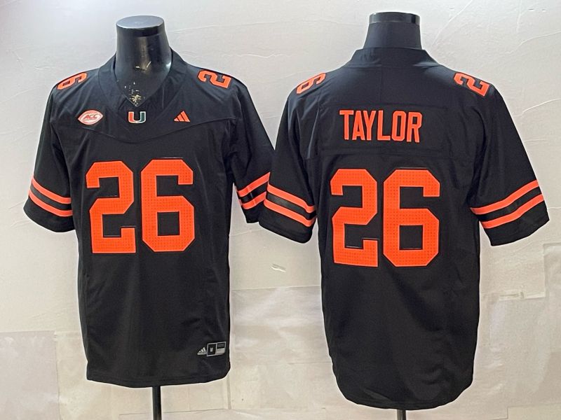 Men 2026 Miami Hurricanes #26 Taylor Black 3th generations Limited NCAA Jersey 001->ncaa teams->NCAA Jersey
